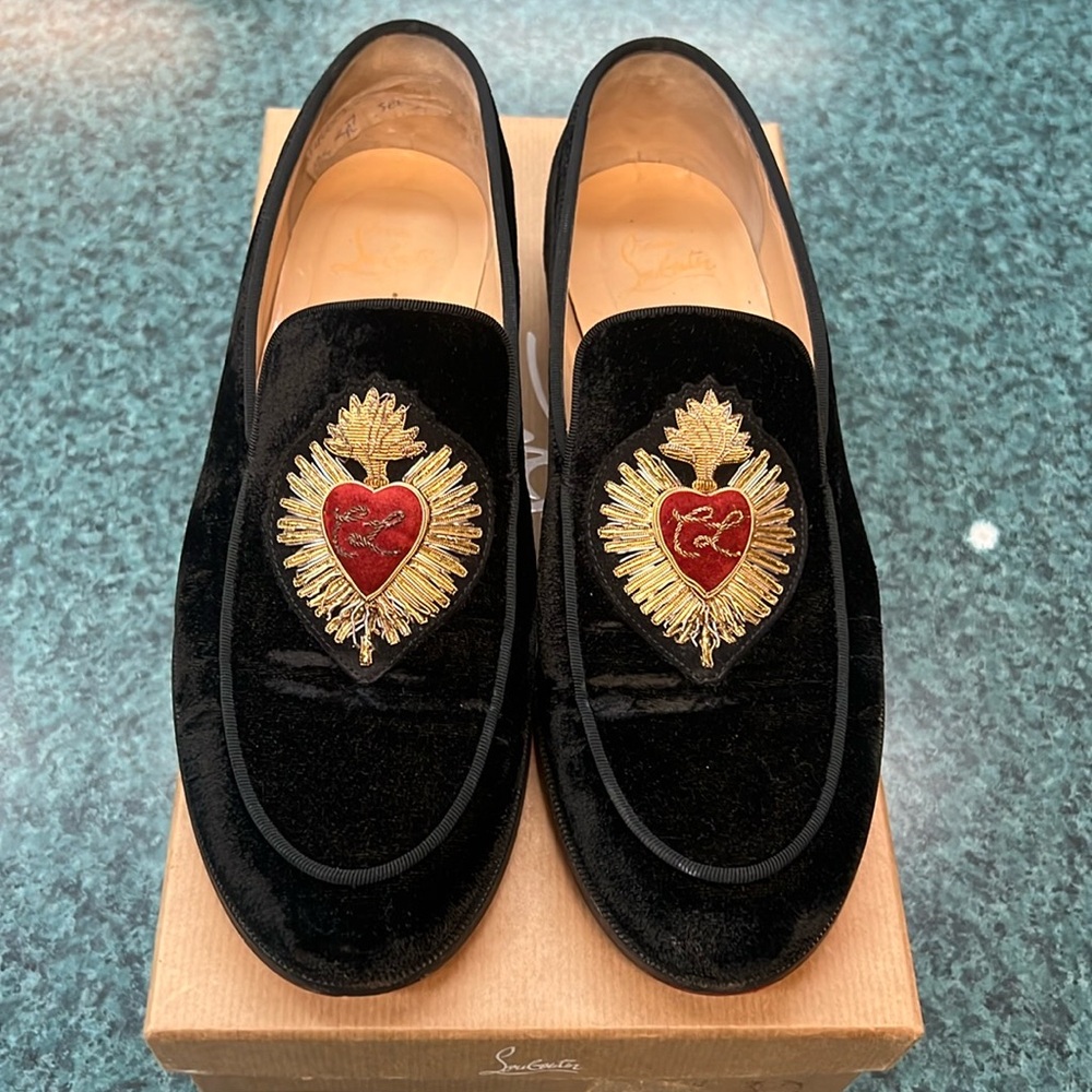Christian louboutin velvet loafers